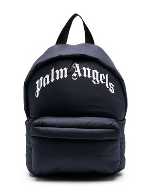 Palm Angels Kids logo-print backpack - Blue