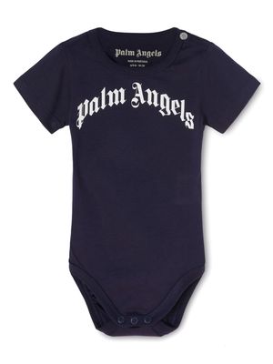 Palm Angels Kids logo-print cotton bodysuit - Blue