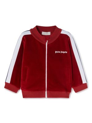 Palm Angels Kids logo-print cotton bomber jacket - Red
