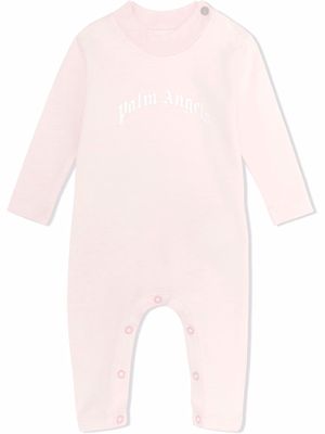 Palm Angels Kids logo-print cotton romper - Pink