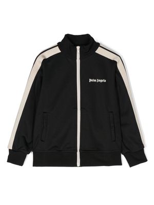 Palm Angels Kids logo-print cotton track jacket - Black