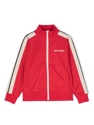 Palm Angels Kids logo-print cotton track jacket - Red