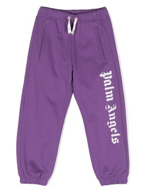 Palm Angels Kids logo-print cotton track pants - Purple