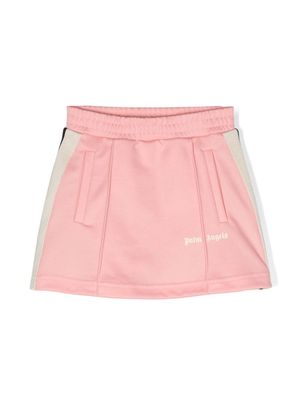 Palm Angels Kids logo-print cotton track skirt - Pink