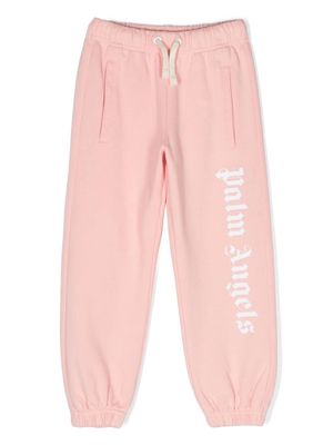 Palm Angels Kids logo-print cotton track trousers - Pink