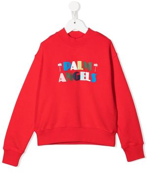 Palm Angels Kids logo-print crew neck jumper - Red