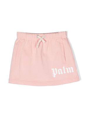 Palm Angels Kids logo-print drawstring skirt - Pink