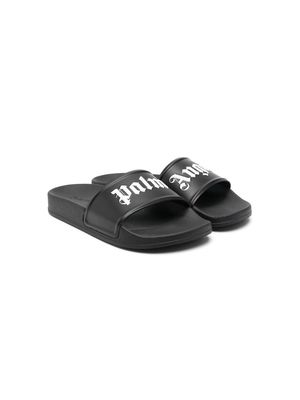 Palm Angels Kids logo-print open-toe sandals - Black