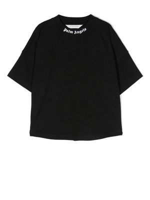 Palm Angels Kids logo-print organic-cotton T-shirt - Black