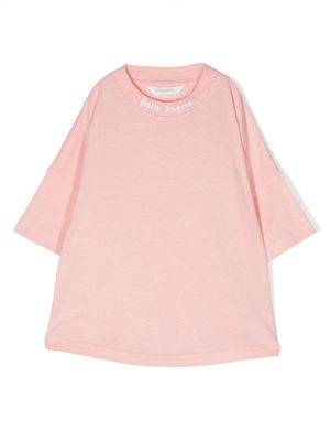 Palm Angels Kids logo-print organic cotton T-shirt - Pink