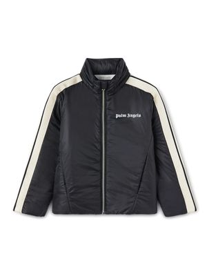 Palm Angels Kids logo-print puffer jacket - Black