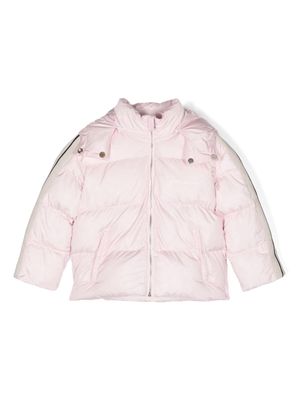Palm Angels Kids logo-print quilted hooded jacket - Pink