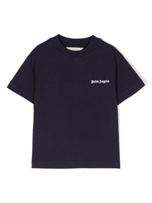Palm Angels Kids logo-print short-sleeve cotton T-shirt - Blue