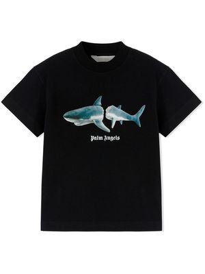 Palm Angels Kids logo-print short-sleeve T-shirt - Black