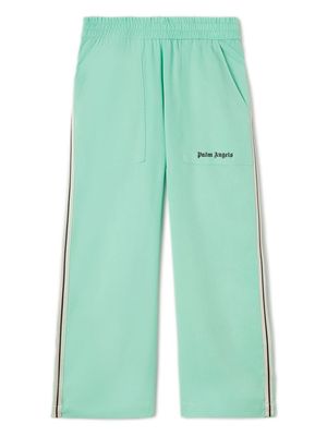 Palm Angels Kids logo-print stripe-detailing trousers - Green