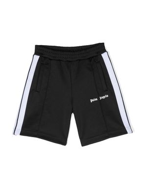 Palm Angels Kids logo-print track shorts - Black