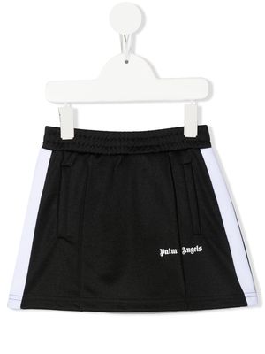 Palm Angels Kids logo-print track skirt - Black