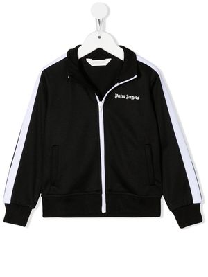 Palm Angels Kids logo-print zipped sweatshirt - Black