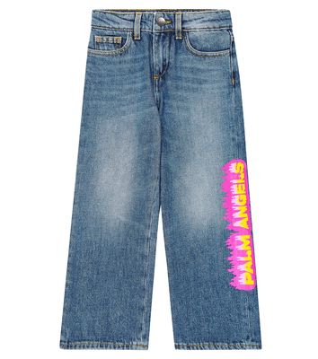 Palm Angels Kids Logo straight-leg denim jeans