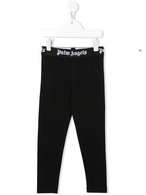 Palm Angels Kids logo-waistband leggings - Black