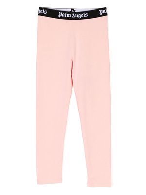 Palm Angels Kids logo waistband leggings - Pink