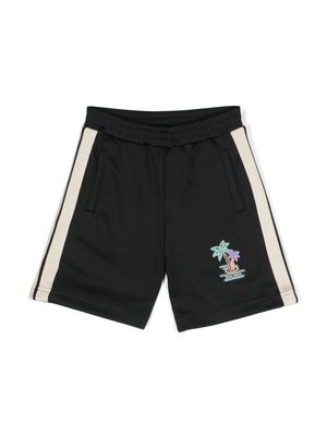 Palm Angels Kids Neon Palms jersey shorts - Black