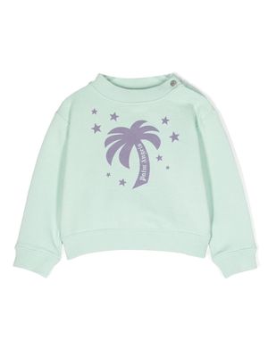 Palm Angels Kids Palm Stars cotton sweatshirt - Green
