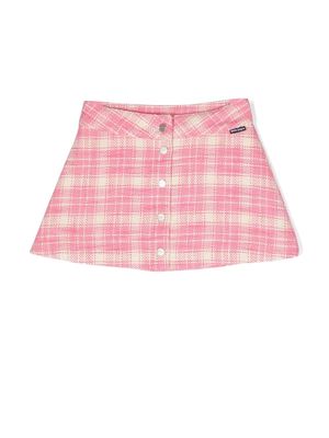 Palm Angels Kids plaid-check mini skirt - Pink