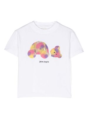 Palm Angels Kids Pop Pa Bear cotton T-shirt - White