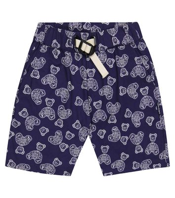 Palm Angels Kids Printed cotton shorts
