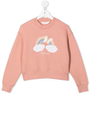 Palm Angels Kids rainbow-print cotton jumper - Pink