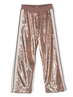 Palm Angels Kids sequin-embellished stripe-detail trousers - Pink