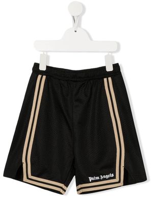 Palm Angels Kids side-stripe logo-print shorts - Black