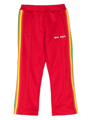 Palm Angels Kids side-stripe logo track pants - Red