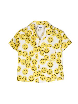 Palm Angels Kids smiley-face cotton shirt - Yellow