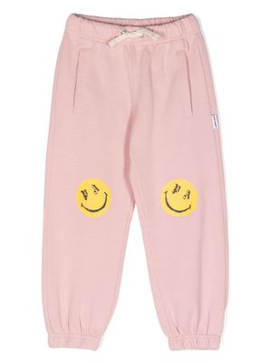 Palm Angels Kids Smiley-print drawstring track trousers - Pink