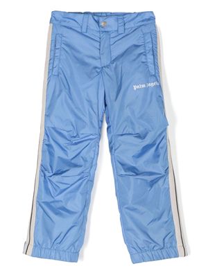 Palm Angels Kids stripe-detail straight-leg trousers - Blue