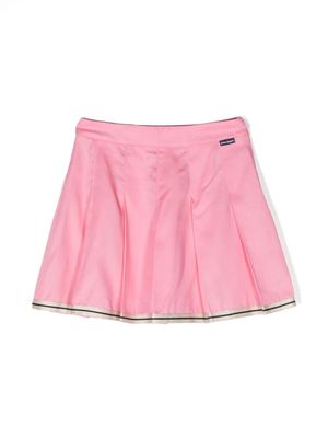 Palm Angels Kids stripe-trim pleated miniskirt - Pink