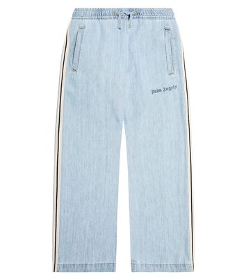 Palm Angels Kids Striped straight jeans