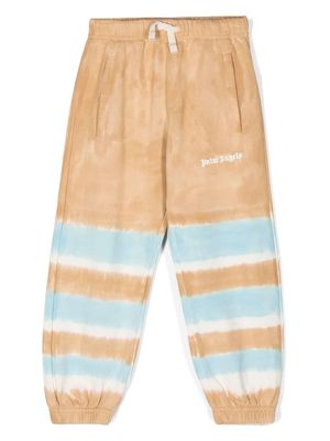 Palm Angels Kids striped tie-dye print track pants - Brown