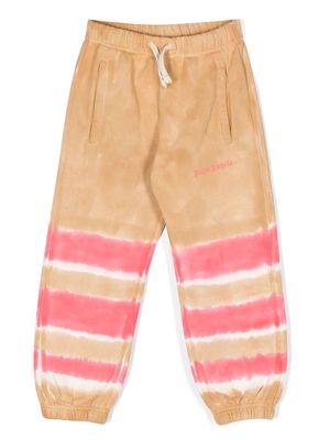 Palm Angels Kids striped tie-dye track pants - Brown