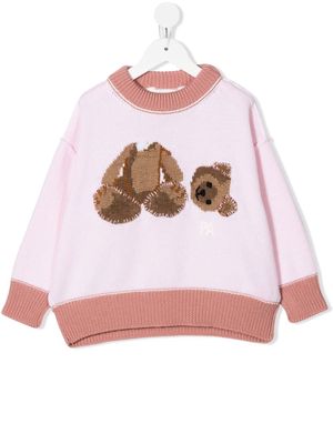 Palm Angels Kids teddy-bear knit jumper - Pink