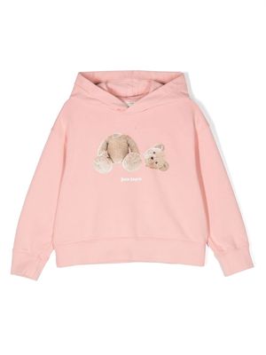 Palm Angels Kids teddy-bear-print hoodie - Pink