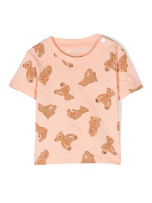 Palm Angels Kids teddy bear-print short-sleeve T-shirt - Orange
