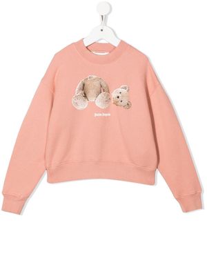 Palm Angels Kids Teddy Bear-print sweatshirt - Pink