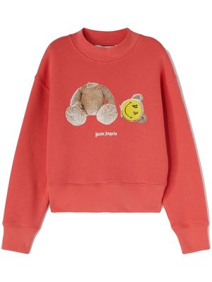 Palm Angels Kids Teddy Bear-print sweatshirt - Red