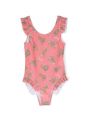 Palm Angels Kids teddy bear-print swimsuit - Pink