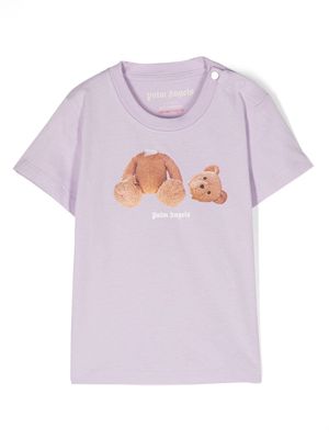 Palm Angels Kids teddy-print cotton T-shirt - Purple