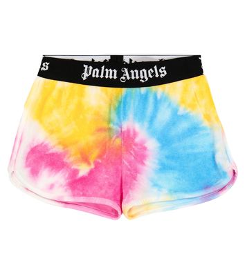Palm Angels Kids Tie-dye cotton jersey shorts