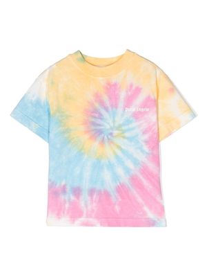 Palm Angels Kids tie-dye organic cotton T-shirt - Blue
